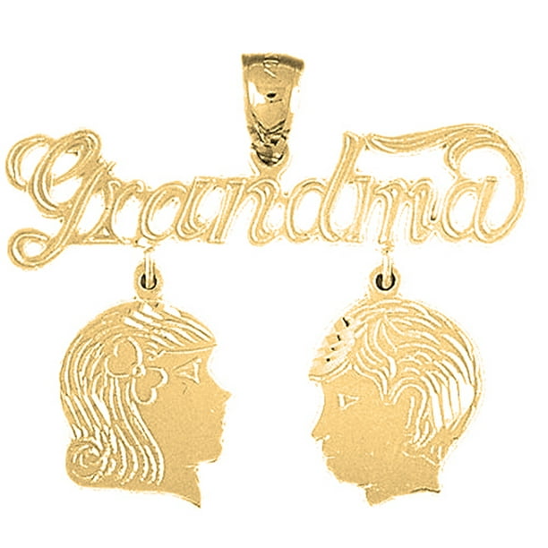 14K Yellow Gold Foxy Grandma Pendant Jewels Obsession Foxy Grandma Charm Pendant 14 mm 